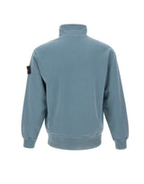 STONE ISLAND Felpa con zip corta Light Blue Uomo 