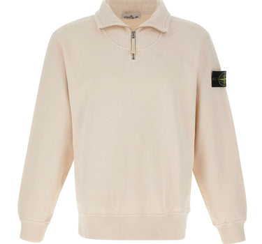 STONE ISLAND Felpa con zip corta WHITE Uomo 