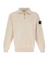 STONE ISLAND Felpa con zip corta WHITE Uomo 