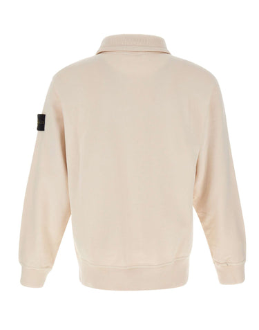 STONE ISLAND Felpa con zip corta WHITE Uomo 