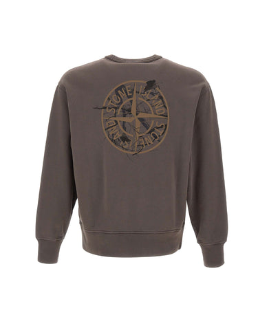 STONE ISLAND Felpa in cotone BROWN Uomo 