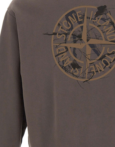 STONE ISLAND Felpa in cotone BROWN Uomo 