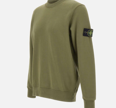 STONE ISLAND Felpa in cotone GREEN Uomo 