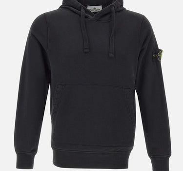 STONE ISLAND "Organic Cotton Fleece" BLACK Uomo 