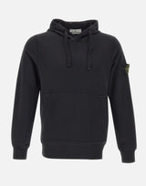 STONE ISLAND "Organic Cotton Fleece" BLACK Uomo 