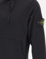 STONE ISLAND "Organic Cotton Fleece" BLACK Uomo 