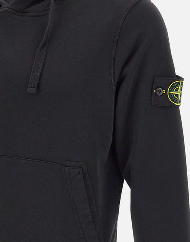 STONE ISLAND "Organic Cotton Fleece" BLACK Uomo 