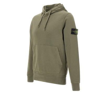 STONE ISLAND "Organic Cotton Fleece" GREEN Uomo 