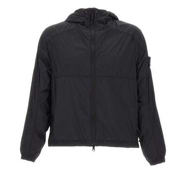 STONE ISLAND Giacca con cappuccio e finitura antigoccia BLACK Uomo 