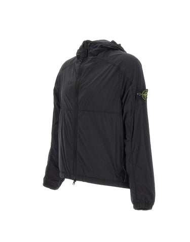STONE ISLAND Giacca con cappuccio e finitura antigoccia BLACK Uomo 