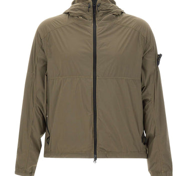 STONE ISLAND Giacca con cappuccio e finitura antigoccia GREEN Uomo 