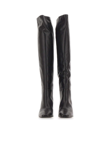 STRATEGIA Stivali alti in pelle BLACK Donna 