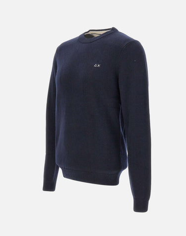 SUN68 Maglia in lana e cashmere BLUE Uomo 