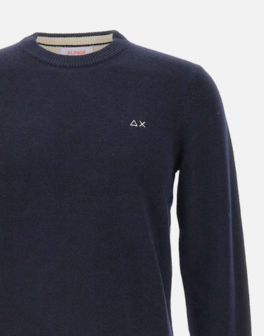 SUN68 Maglia in lana e cashmere BLUE Uomo 
