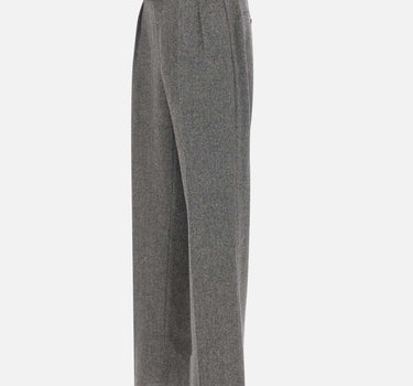 Pantaloni in lana con motivo spigato PNEVIL24610017 N1253 TAGLIATORE 