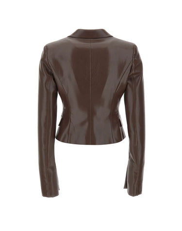 Giacca "Zefira" in pelle vegana T203060A TNP152DKBROWN THE ANDAMANE 