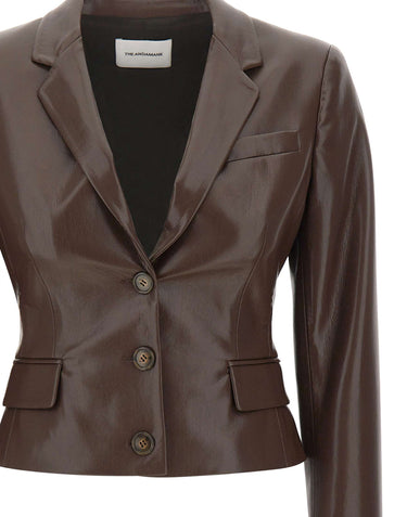Giacca "Zefira" in pelle vegana T203060A TNP152DKBROWN THE ANDAMANE 