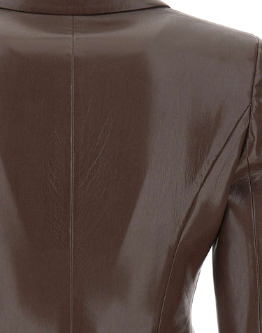 Giacca "Zefira" in pelle vegana T203060A TNP152DKBROWN THE ANDAMANE 