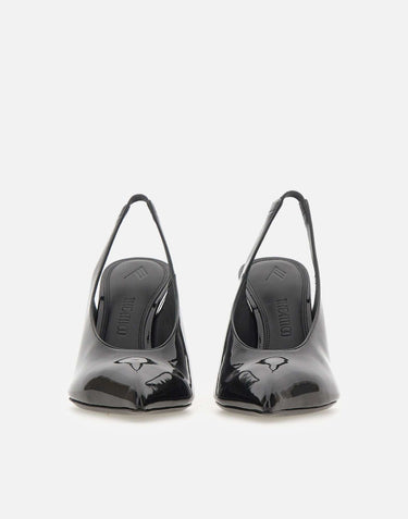 THE ATTICO Slingback "Viper" BLACK Donna 