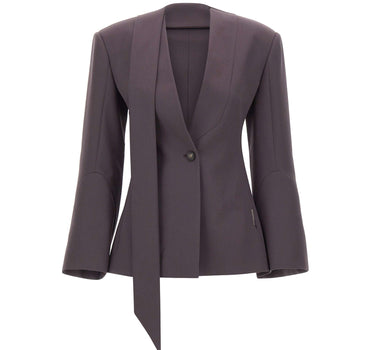 THE ATTICO Blazer in lana con foulard PURPLE Donna 