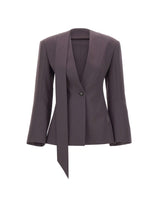 THE ATTICO Blazer in lana con foulard PURPLE Donna 