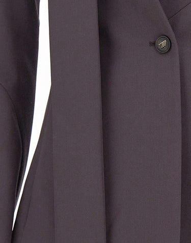 THE ATTICO Blazer in lana con foulard PURPLE Donna 