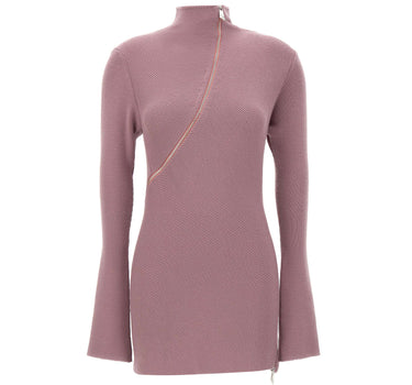 THE ATTICO Maglia con zip asimmetrica PURPLE Donna 