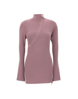 THE ATTICO Maglia con zip asimmetrica PURPLE Donna 