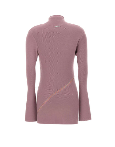THE ATTICO Maglia con zip asimmetrica PURPLE Donna 