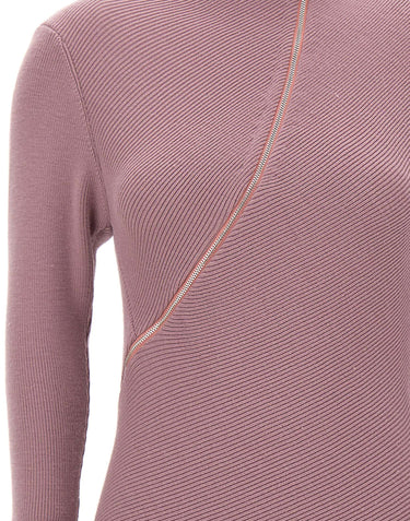 THE ATTICO Maglia con zip asimmetrica PURPLE Donna 