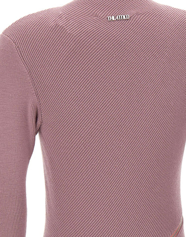 THE ATTICO Maglia con zip asimmetrica PURPLE Donna 