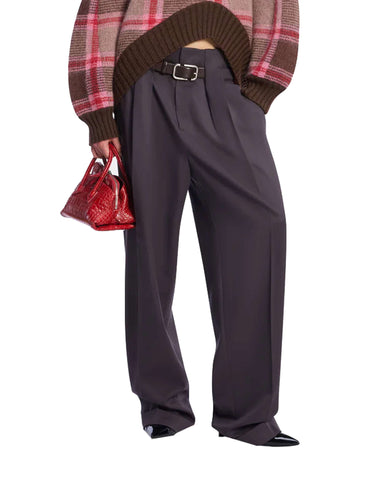 THE ATTICO Pantaloni in lana con cintura PURPLE Donna 