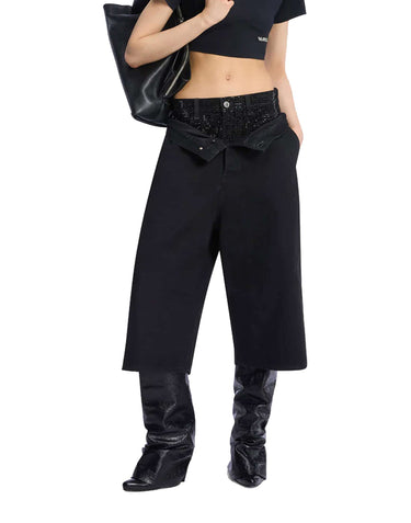 THE ATTICO Jeans con doppio strato BLACK Donna 
