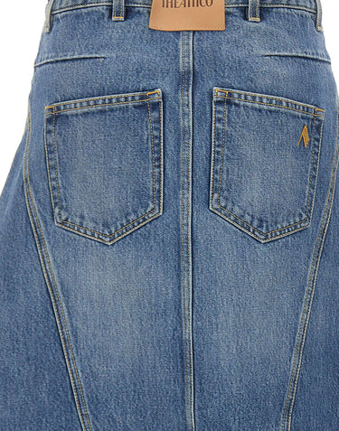THE ATTICO Gonna midi in denim Light Blue Donna 