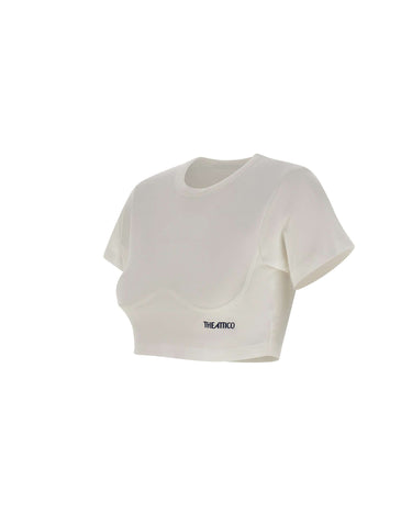THE ATTICO T-shirt crop WHITE Donna 