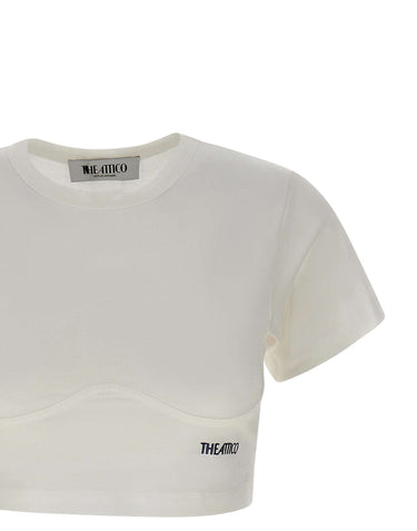 THE ATTICO T-shirt crop WHITE Donna 