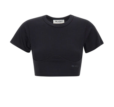 THE ATTICO T-shirt crop BLACK Donna 
