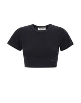 THE ATTICO T-shirt crop BLACK Donna 
