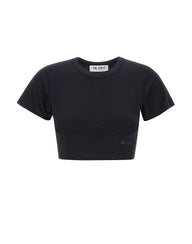 THE ATTICO T-shirt crop BLACK Donna 