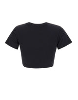 THE ATTICO T-shirt crop BLACK Donna 