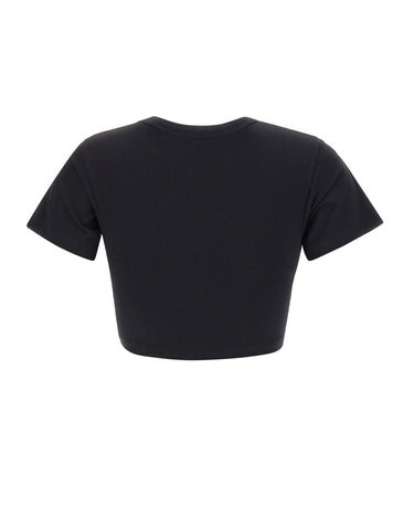 THE ATTICO T-shirt crop BLACK Donna 