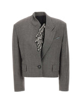 THE ATTICO Giacca in misto lana con paillettes GREY Donna 