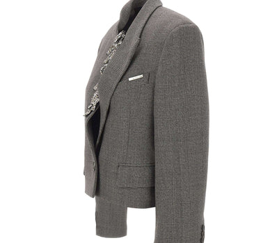 THE ATTICO Giacca in misto lana con paillettes GREY Donna 
