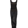 THE ATTICO Abito arricciato in tulle BLACK Donna 