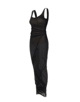 THE ATTICO Abito arricciato in tulle BLACK Donna 