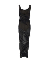 THE ATTICO Abito arricciato in tulle BLACK Donna 