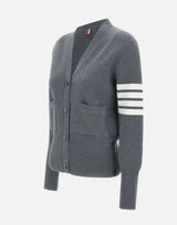Cardigan in lana merino con scollo a V FKC207A 00014035 THOM BROWNE 