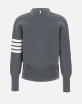 Cardigan in lana merino con scollo a V FKC207A 00014035 THOM BROWNE 