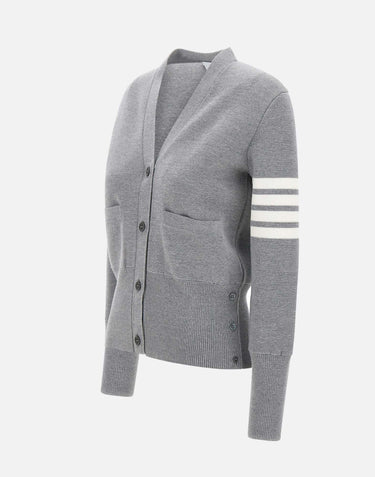 Cardigan in lana merino con scollo a V FKC207A 00014055 THOM BROWNE 