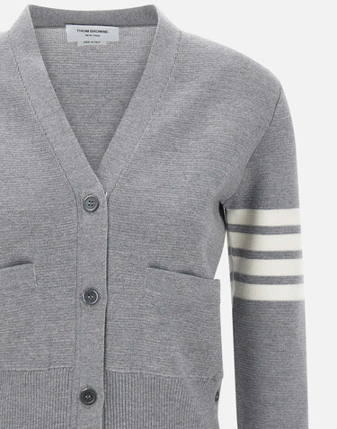 Cardigan in lana merino con scollo a V FKC207A 00014055 THOM BROWNE 